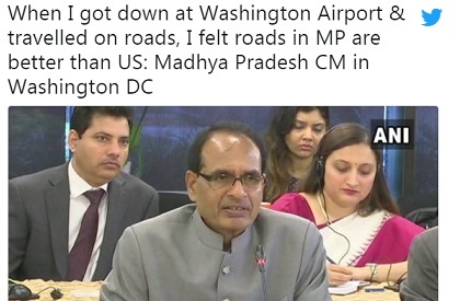 Shivraj Singh Chouhan  chief minister  Madhya Pradesh  trolled  Twitter  roads  better  US  MP  America  joke