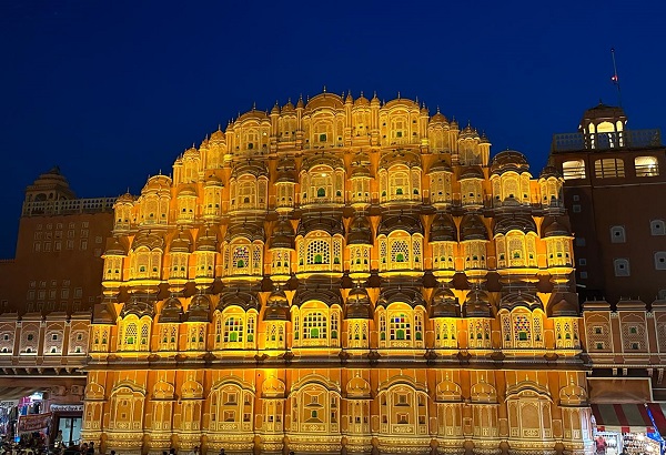 Iconic heritage sites of Jaipur bathed in yellow light to underscore importance of girls’ education