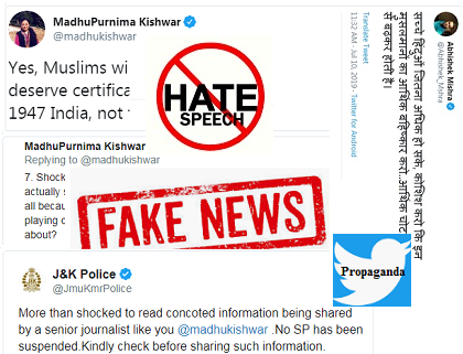 Hate  Hate on Twitter  Nazi propaganda  Fake News  Fake news on Twitter  Twitter India  